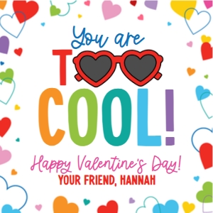 too cool-valentine-colorful heart-sq design preview