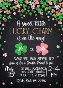 st patricks day gender reveal-chalk-editable design preview