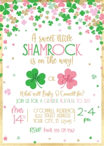st patricks day gender reveal-white-editable design preview