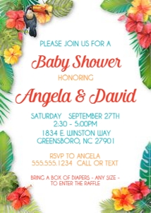 Invitation Hawaiian Tropical Theme design preview