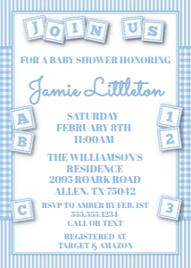 Invitation ABC Blocks design preview