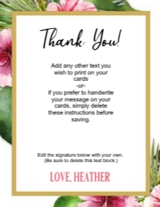 Invite Tropical Greenery Thank You Card: Invitation Tropical Greenery