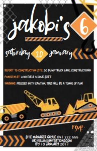 Vistaprint Reg size: Construction Crew Invitations