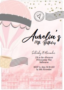 A6 Invitation size: Flying High Invitations
