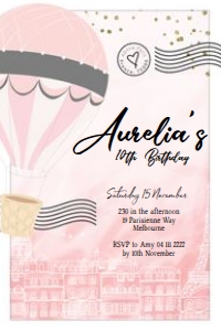 4x6 Inch Invitation size: Flying High Invitations