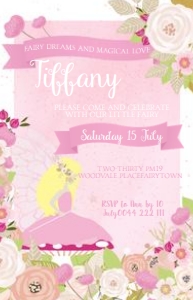 Lge Vistaprint size: Fairy Glow Invitations