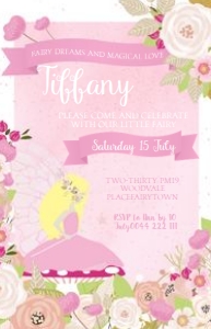 Reg Vistaprint size: Fairy Glow Invitations