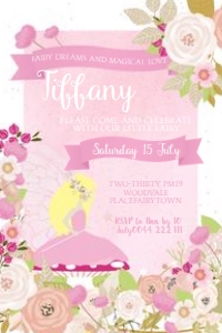 4x6 Inch Invitation size: Fairy Glow Invitations