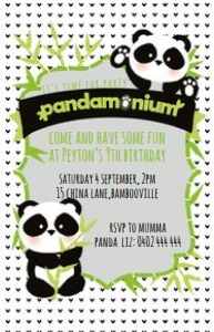 Reg Vistaprint size: Pandamonium Invitations