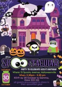 5x7 Inch Invitation size: Spooktacular Invitations