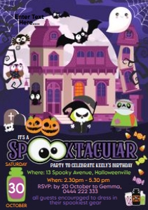 A5 Invitation size: Spooktacular Invitations