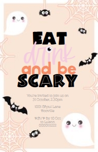 Lge Vistaprint size: Boo-tiful Invitations