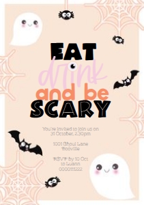 A5 Invitation size: Boo-tiful Invitations