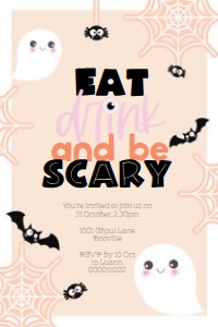4x6 Inch Invitation size: Boo-tiful Invitations