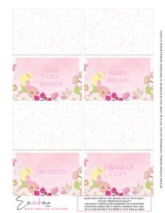 Fairy Buffet Labels LETTER: Fairy Glow Buffet Labels