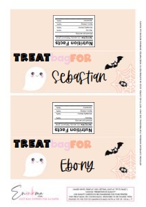 Boo-tiful Loot Bag Toppers A4: Bootiful Lolly Bags