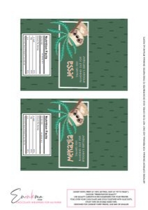 Sloth A4 Chocolate Wrapper: Swinging Sloth Chocolate Wrappers