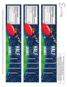 Aussie Rules Ace Drink Bottle Labels Letter Sized: Aussie Ace Bundle