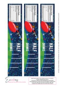 Aussie Rules Ace Drink Bottle Labels A4 size: Aussie Ace Bundle