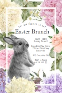 Easter Bloom 4x6 Invitation: Easter Bloom Invitations