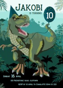 Rawrsome Dinosaur Invitation A6: Rawrsome Dinosaur Invitations