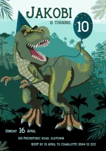 Rawrsome Dinosaur Invitation A5: Rawrsome Dinosaur Invitations