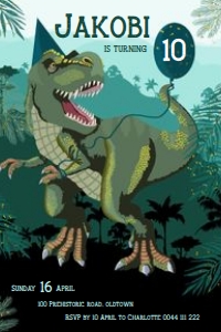 Rawrsome Dinosaur Invitation 4x6: Rawrsome Dinosaur Invitations