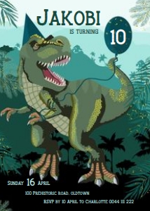 Rawrsome Dinosaur Invitation 5x7: Rawrsome Dinosaur Invitations