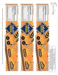 Construction Drink Bottle Labels Letter Size: Construction Crew Drink Bottle Labels