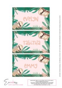 Sloth Gable Box Labels: Swinging Sloth Gable Box