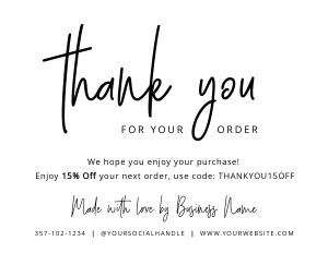 Thank You Card Minimalist Charcoal A001 design preview