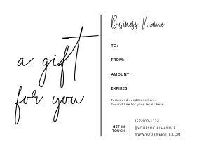 Gift Certificate Minimalist Charcoal A002: Gift Certificate Minimalist Charcoal A002