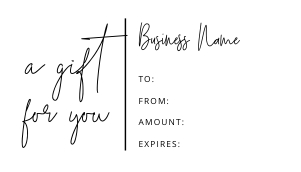 Mini Gift Certificate Minimalist Charcoal A007: Mini Gift Certificate Minimalist Charcoal A007