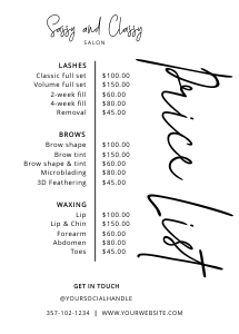 Price List Minimalist Charcoal A005 design preview