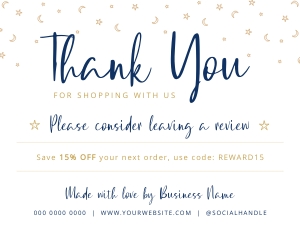 Celestial Thank You Card A012: Celestial Thank You Card A012