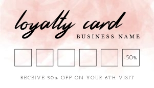 Loyalty Card Pink Watercolor Background A020 design preview