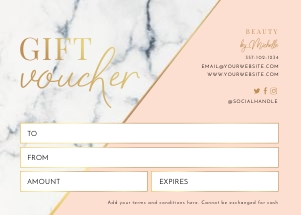 Marble and Peach Gift Certificate A022: Marble and Peach Gift Certificate A022