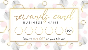 Marble Hexagons Loyalty Card 3.5x2 A021b: Marble Hexagons Loyalty Card 3.5x2 A021b
