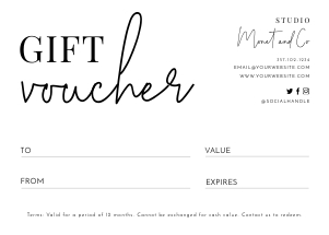 Minimalist Black and White Gift Certificate A023: Minimalist Black and White Gift Certificate A023