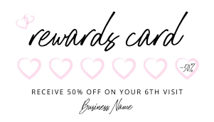 Heart Loyalty Card Template A031: Heart Rewards Card A031
