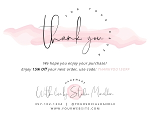 Watercolor Cloud Thank you card A036: Elegant Watercolor Thank you card A036