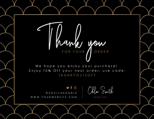 Scallop Effect Thank You Card A047 design preview