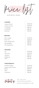 Price List Watercolor A067 design preview