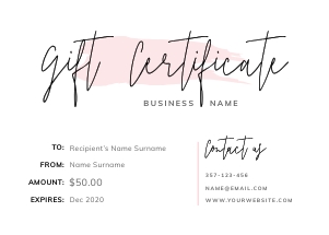 Gift Certificate Watercolor A069 design preview