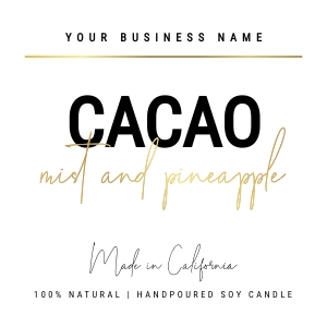Label Black and Gold 2x2 A075: Label Black and Gold A075