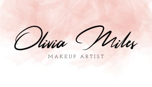 Business Card Pink Watercolor A084: Business Card Pink Watercolor A084