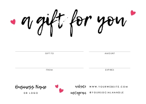Gift Certificate Chalk Text A089: Gift Certificate Chalk Text A089