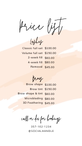 Watercolor Instagram Price List CREAM A095: Watercolor Instagram Price List A095