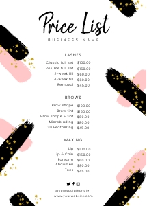 Price List Brush and Glitter 5x7 A100: Price List Brush and Glitter 5x7 A100