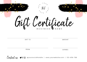 Gift Certificate Brush and Glitter A099: Gift Certificate Brush and Glitter A099